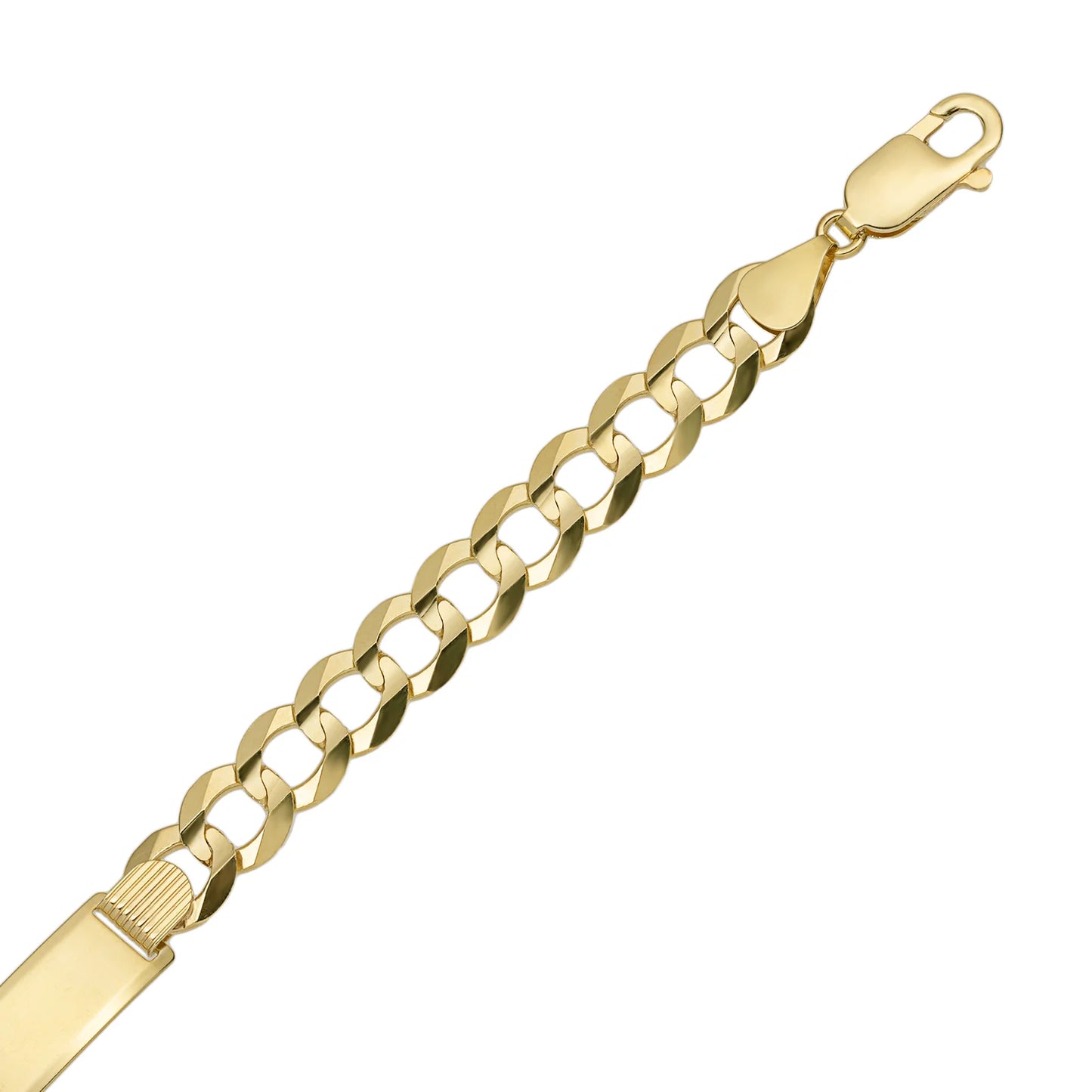 Womens Curb Link ID Bracelet 14k Yellow Gold