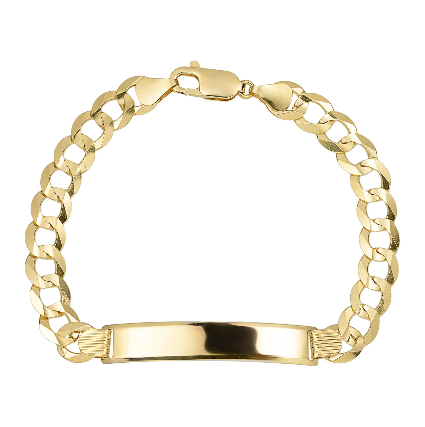 Womens Curb Link ID Bracelet 14k Yellow Gold