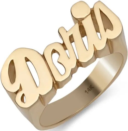 Name Ring 14K Gold - Style 21