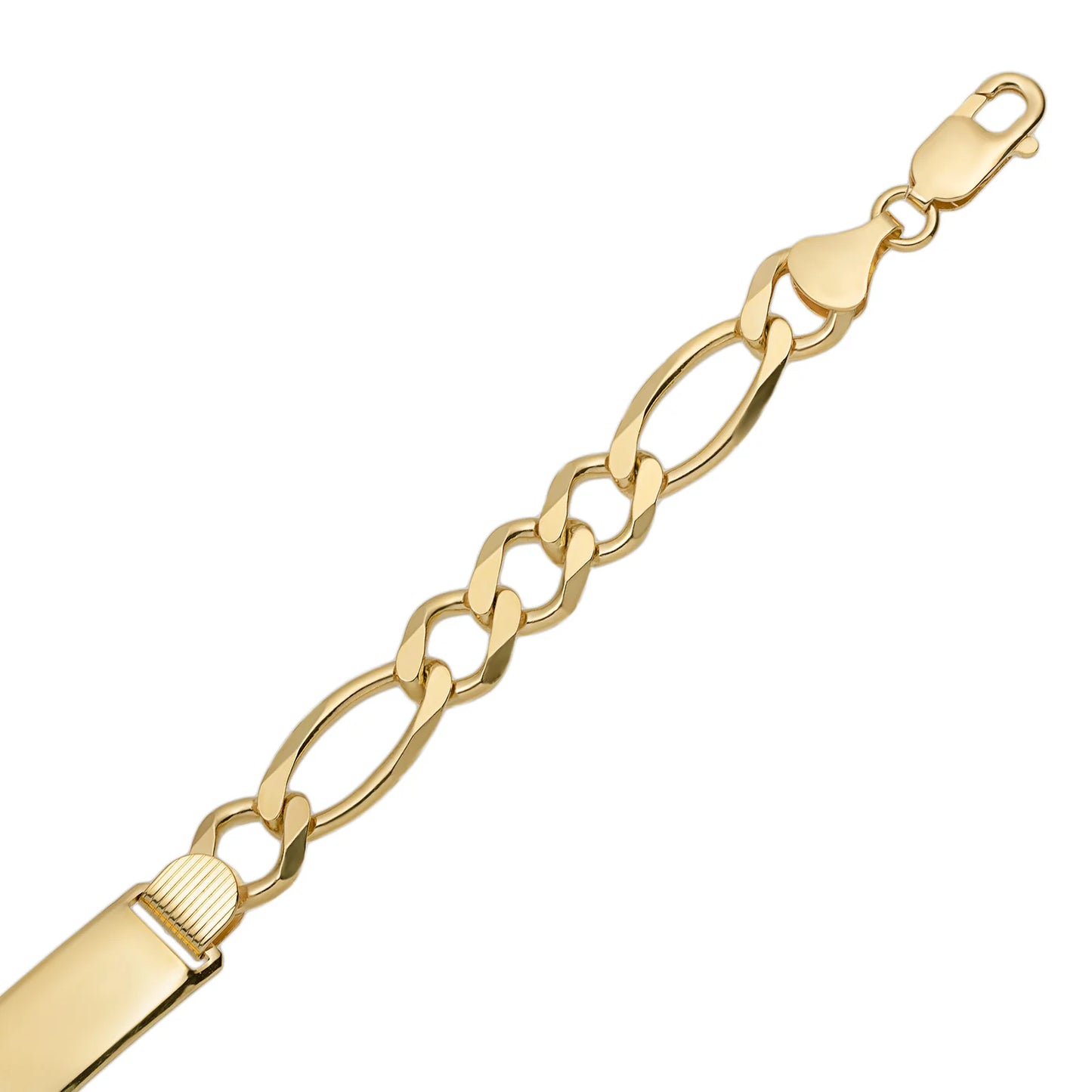 Women's Figaro Link ID Bracelet 14K Yellow Gold